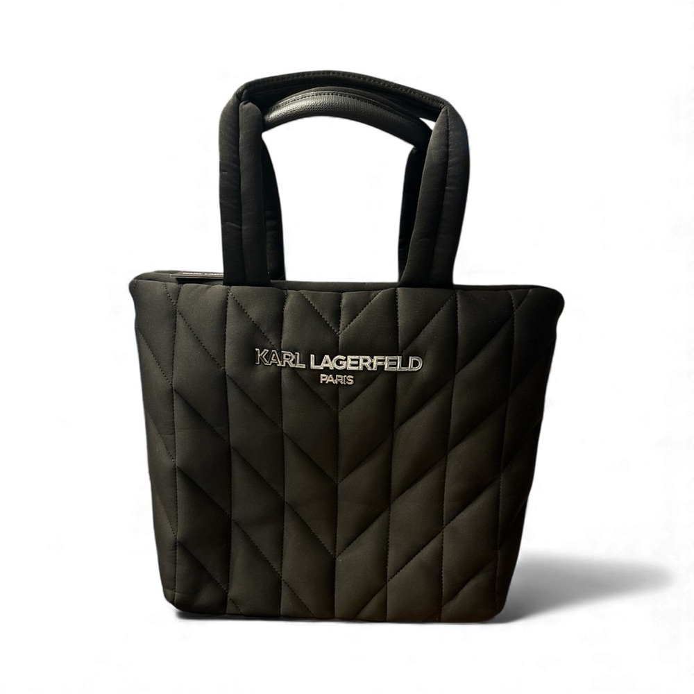 Karl Lagerfeld Black Quilted Tote Bag NWT